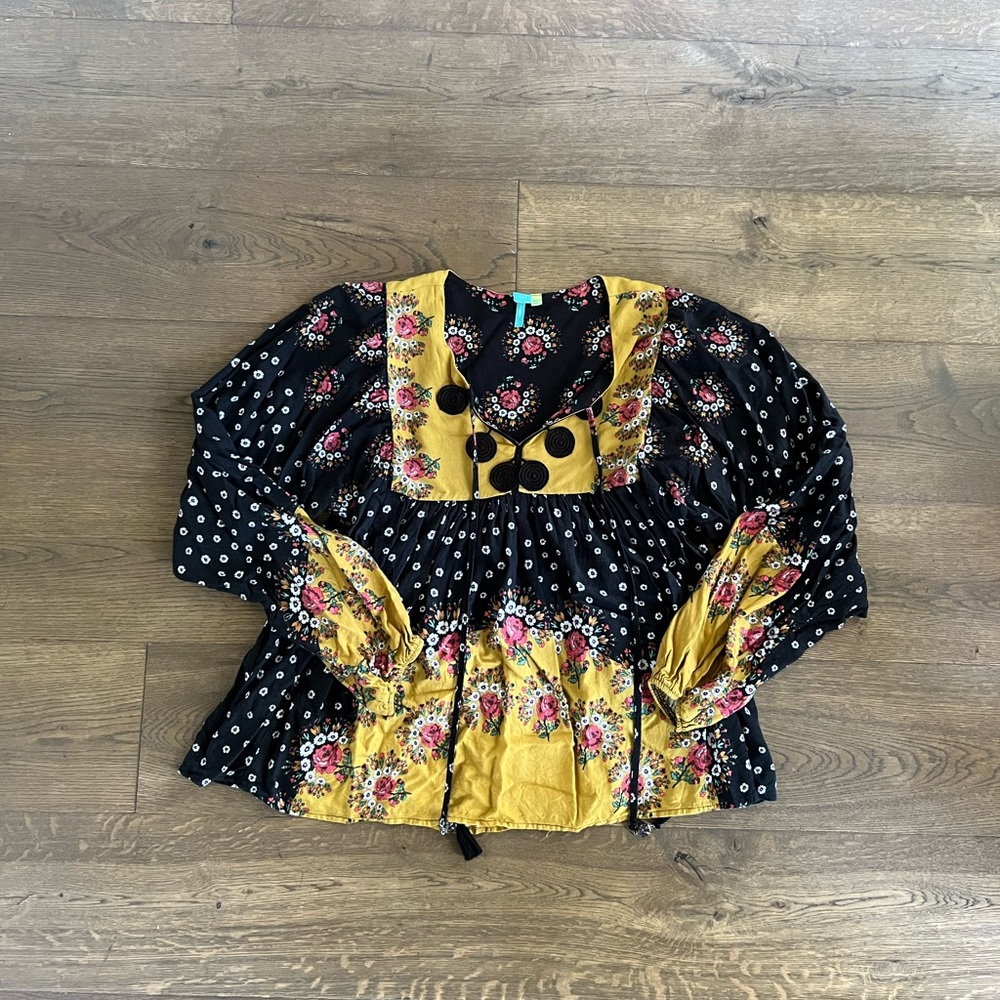 Anthropologie Farm Rio Intarsia Top Medium